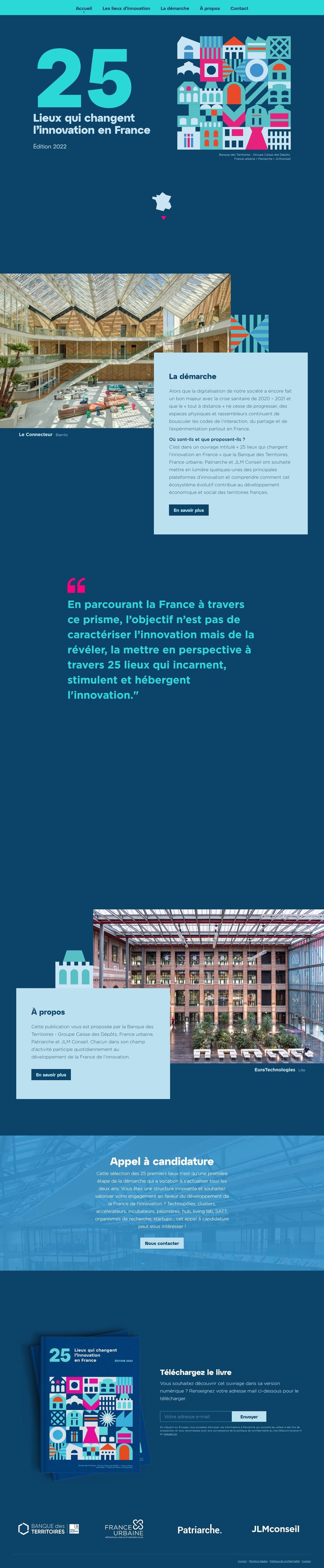 25 Lieux Innovation — capture d'écran 2 de l'interface (WordPress, ACF)