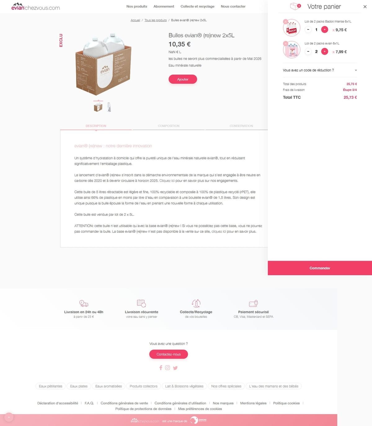 Evianchezvous — capture d'écran 3 de l'interface (React.js, GraphQL)